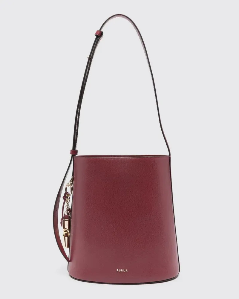 Furla Schultertasche damen Burgunderrot