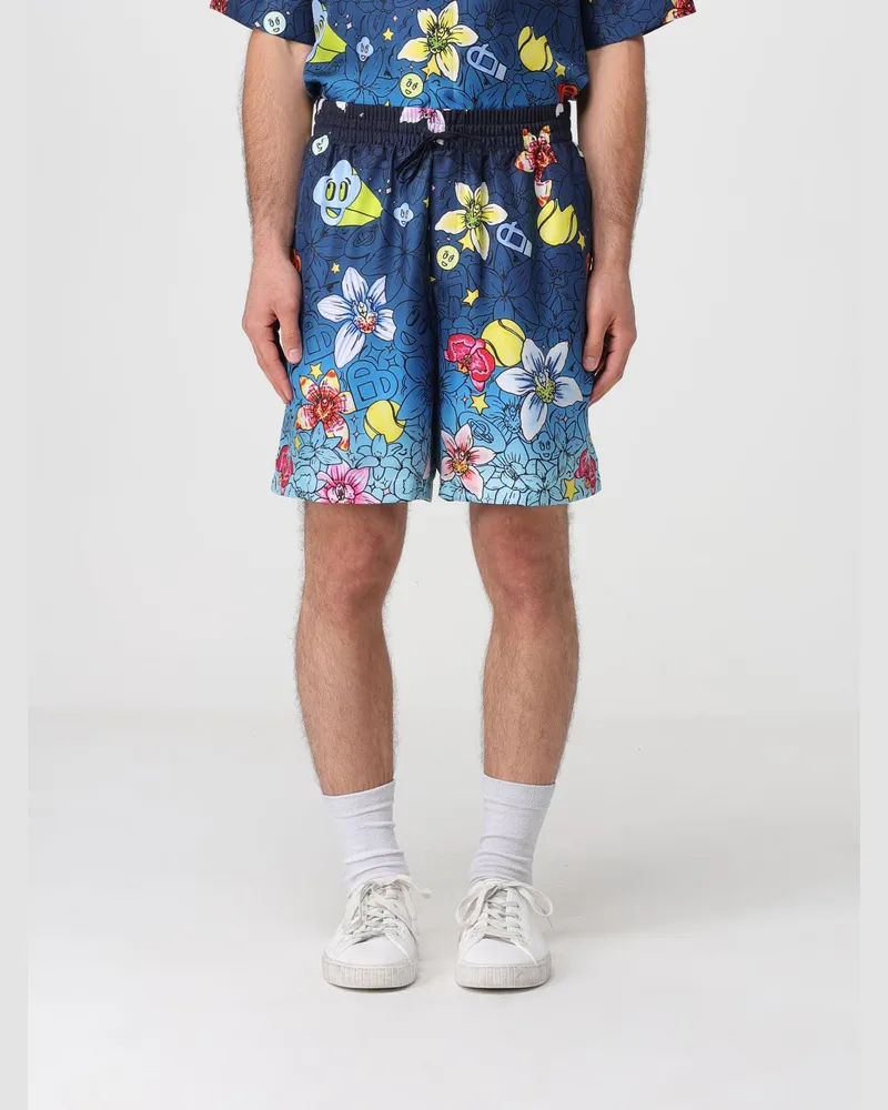 Casablanca Paris Shorts aus bedruckter Seide Blau