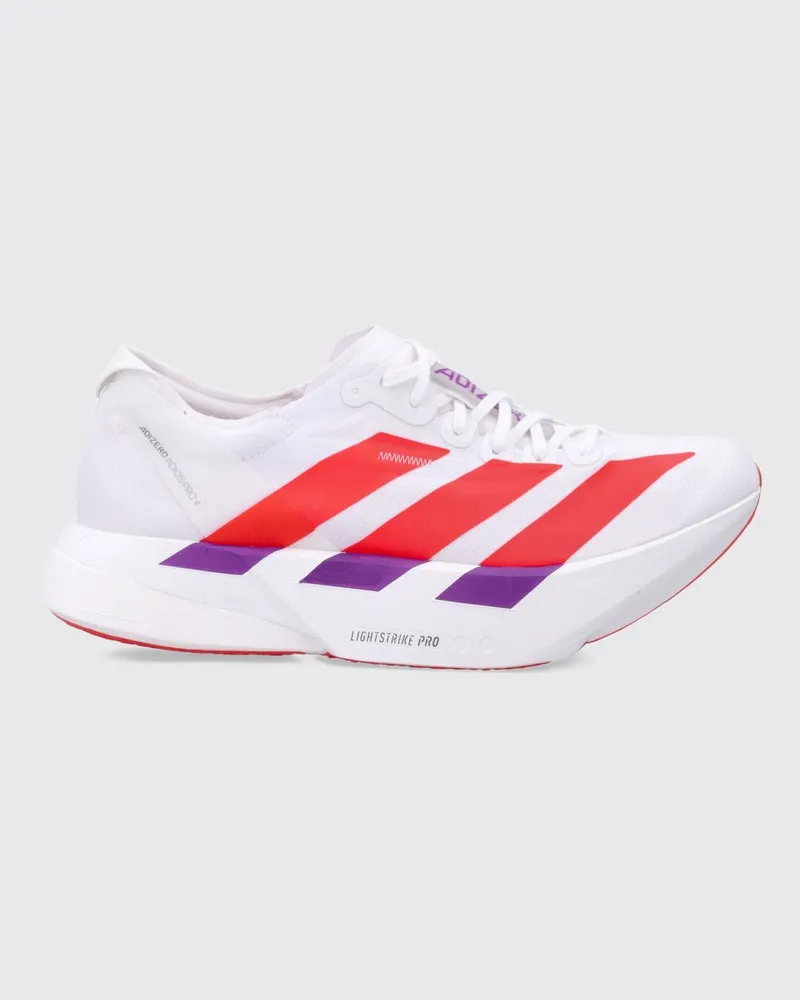 adidas Atmungsaktive Adizero Adios Pro 4 Lauf-Sneaker aus technischem Gewebe Weiß