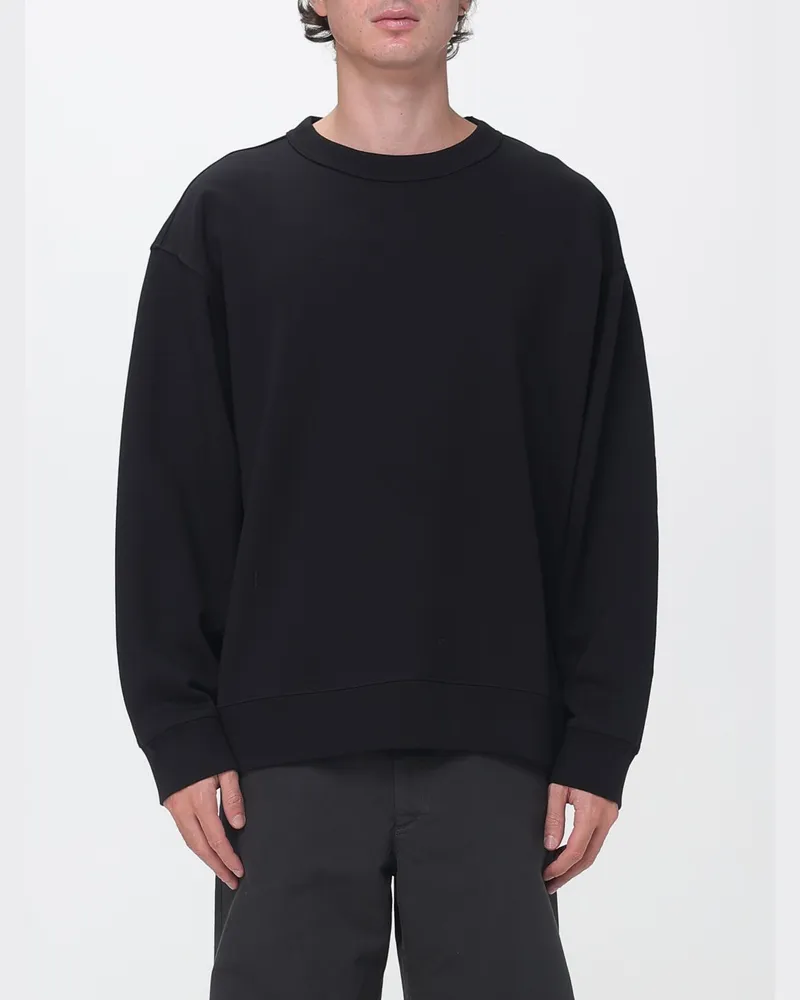 Dries van Noten Oversize-Sweatshirt von aus Baumwolle mit Rundhalsausschnitt und überschnittenen Schultern Schwarz