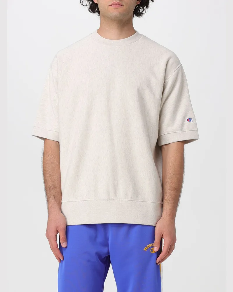 Champion Sport-T-Shirt aus Baumwollmischung mit Rundhalsausschnitt und Kontrastlogo Butter