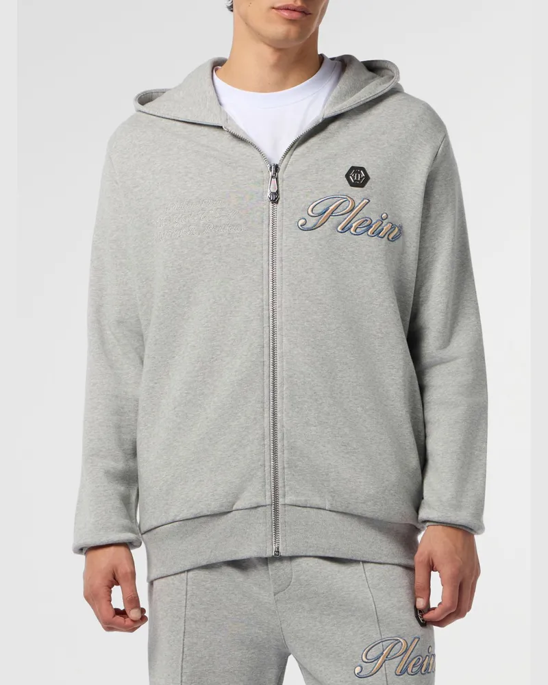 Philipp Plein Baumwoll Hoodie Grau