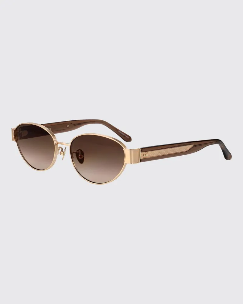 Linda Farrow Sheri Sonnenbrille aus Titan und Acetat Gold