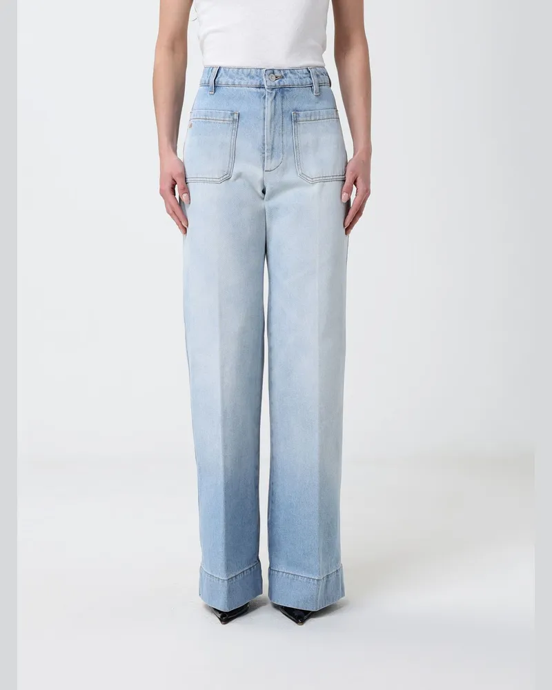 Victoria Beckham Palazzo-Denim-Jeans Blau