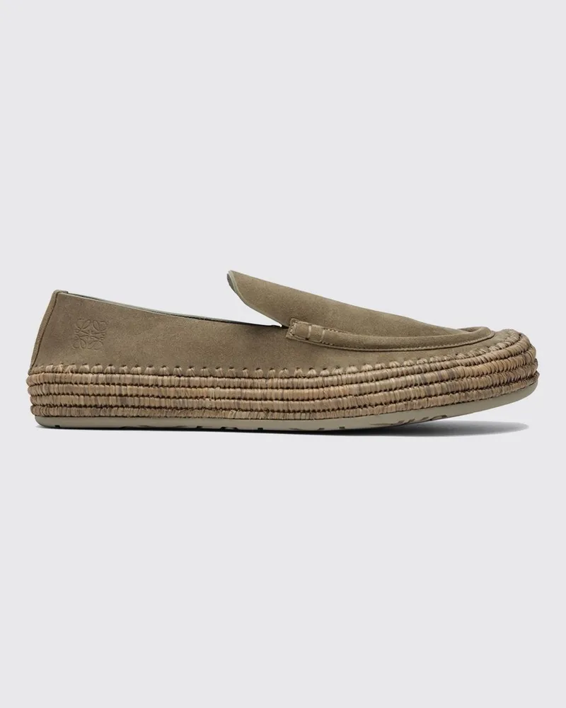 Loewe Rio Loafer aus Velourskalbsleder mit geflochtener Zwischensohle Grau