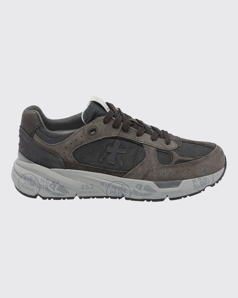 Premiata Zweifarbige Mase Sneaker aus Veloursleder und Canvas Braun