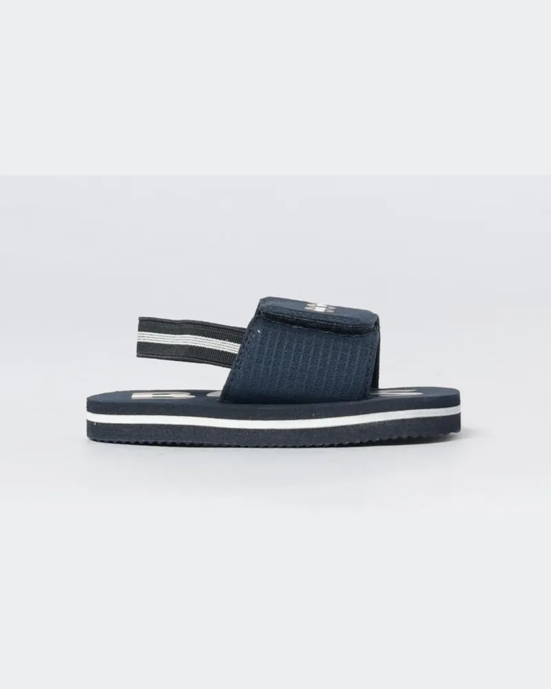 HUGO BOSS Sandalen aus technischem Gewebe mit Logoprint Blau