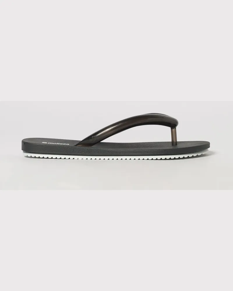Melissa Airflow Zehentrenner-Sandalen aus PVC mit niedrigem Absatz Schwarz