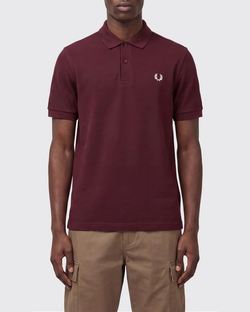 Fred Perry Baumwoll-Polohemd mit Logo Burgunderrot