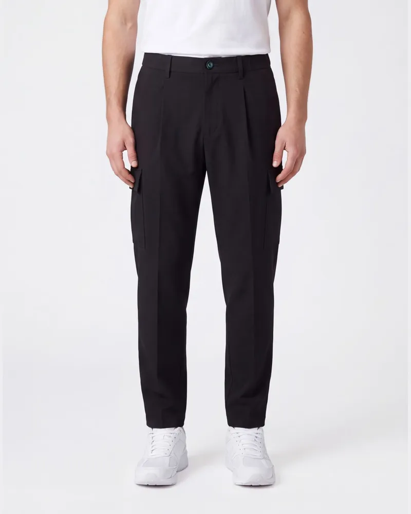Herno Cargohose mit geradem Bein aus technischem Gewebe und mittelhohem Bund Navy