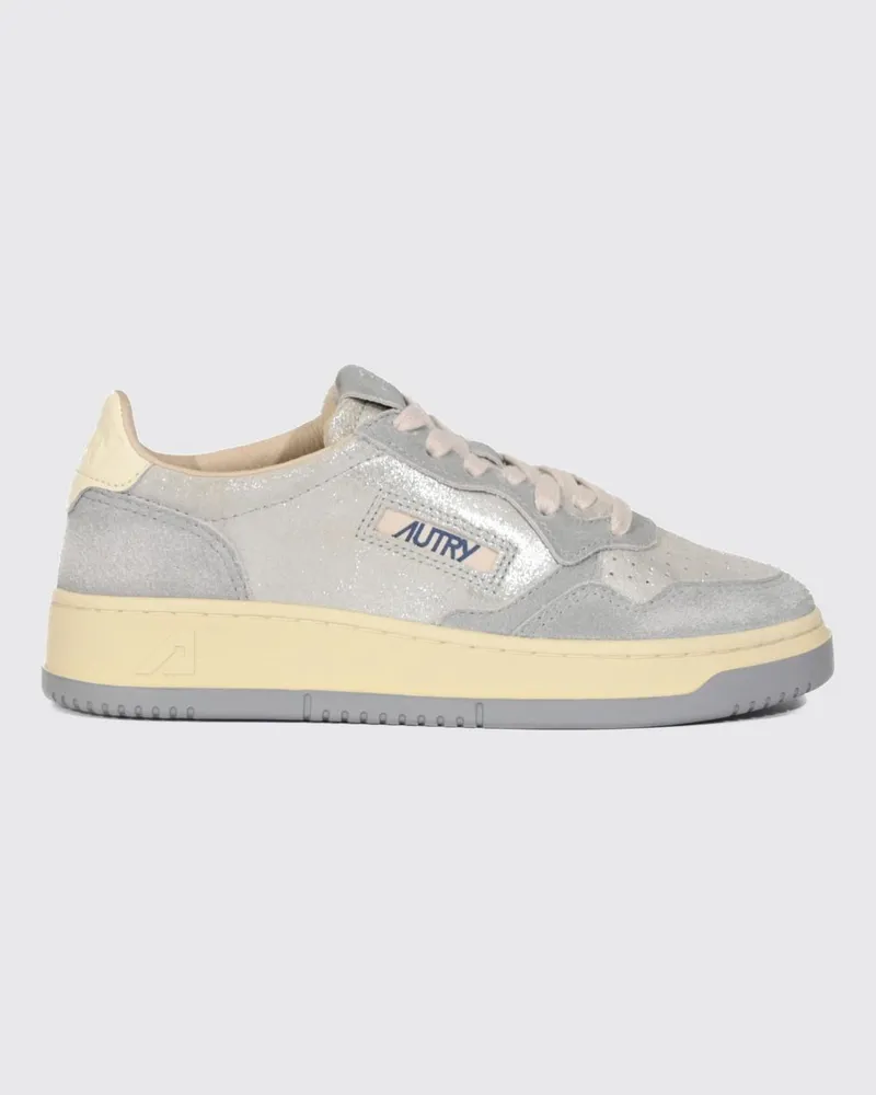 AUTRY Medalist Low Super Vintage Sneakers aus Leder und Veloursleder mit Used-Effekt Grau