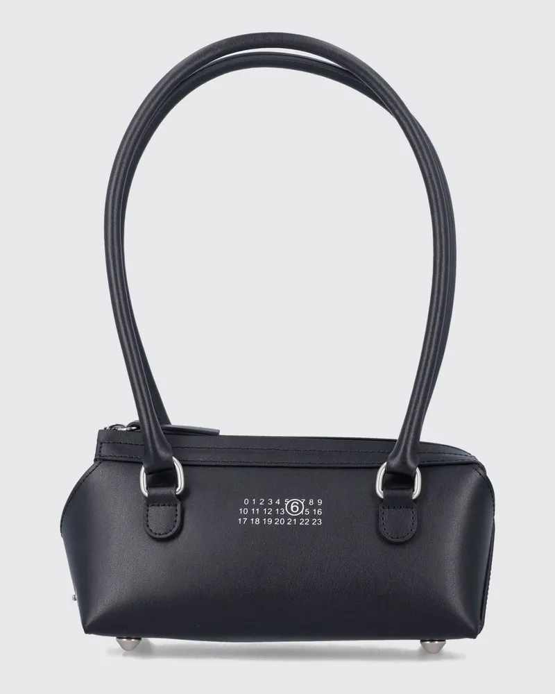 Maison Margiela Bowling Mini-Schultertasche von aus Leder mit Numeric-Logo Schwarz