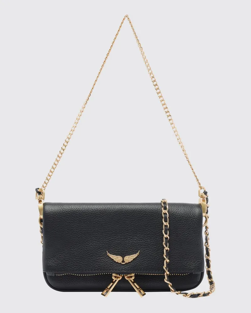Zadig & Voltaire ZADIG  VOLTAIRE Rock Nano Umhängetasche Zadig & Voltaire aus genarbtem Kalbsleder mit Logo Schwarz