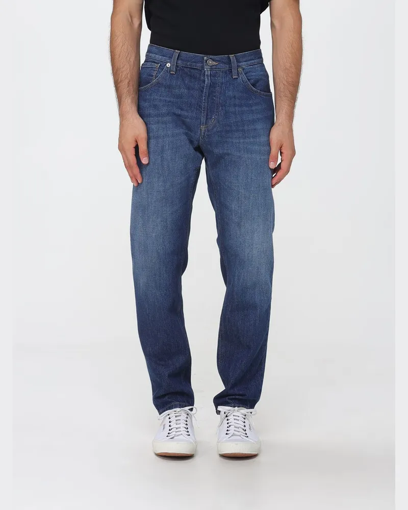 Dondup Brighton Carrot-Fit-Jeans mit fünf Taschen aus blauem Stretch-Denim Blau