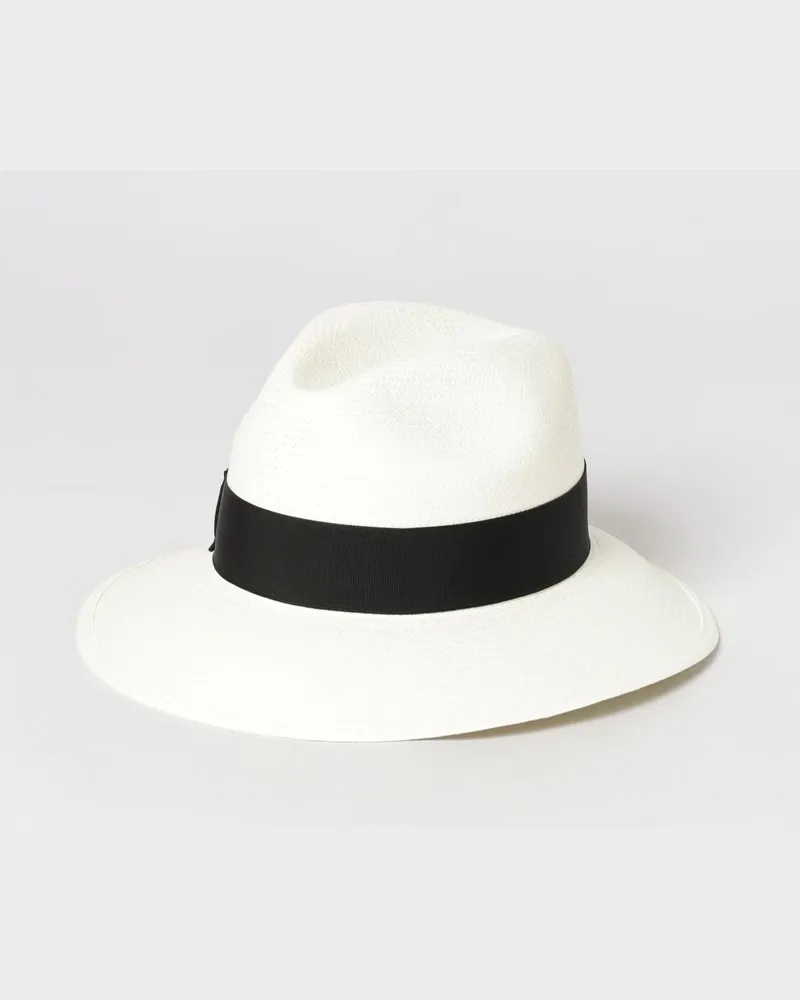 Borsalino Giulietta Hut aus geflochtenem Raffia Schwarz