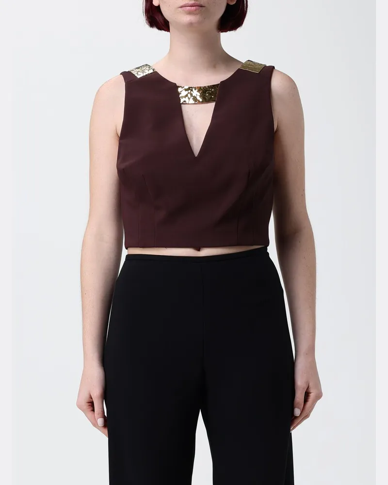 Elisabetta Franchi Crêpe-Top Kakao