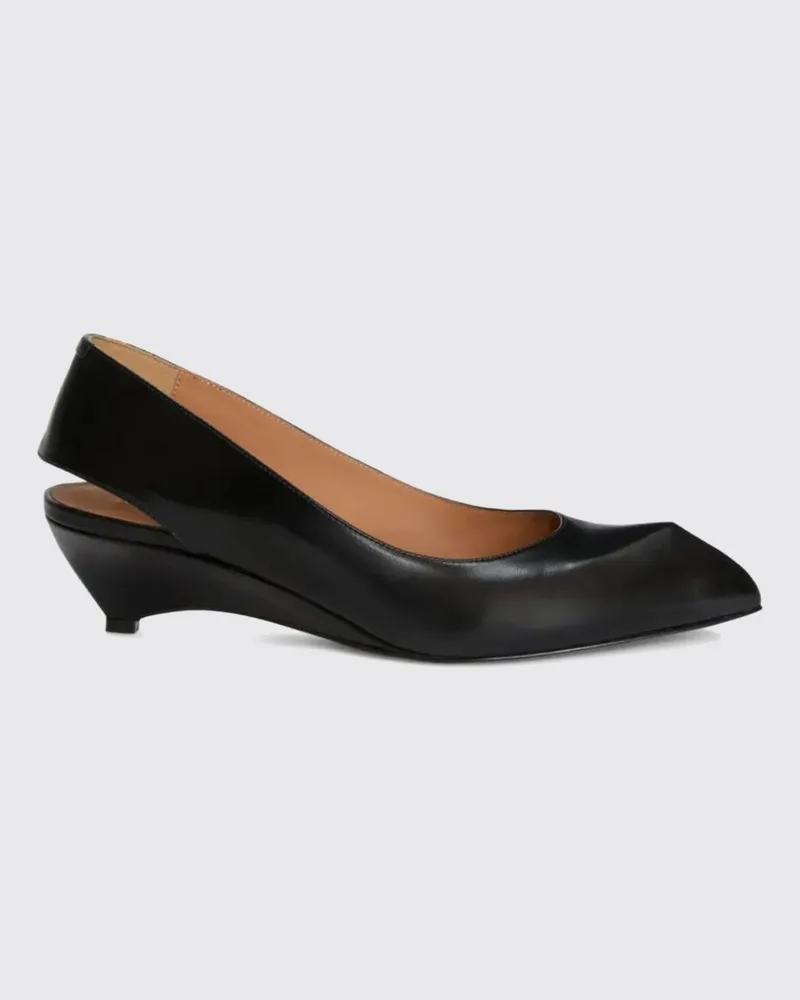 Jil Sander Leder Slingback Schwarz