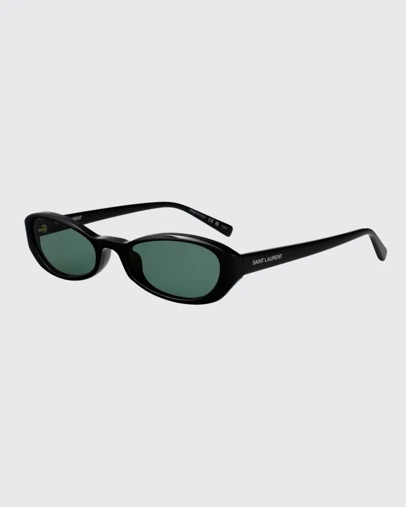Saint Laurent Cat-Eye Sonnenbrille aus Acetat mit kontrastierendem Schriftzug-Logo Schwarz