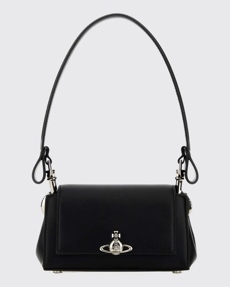 Vivienne Westwood Hazel Mini-Schultertasche mit Monogramm-Muster und Orb-Logo Schwarz