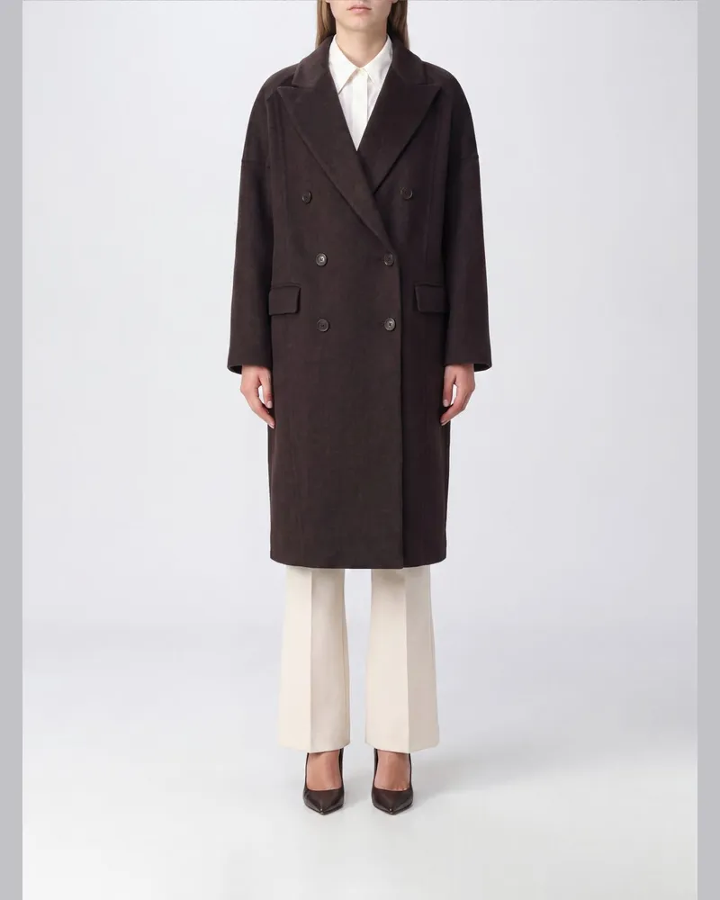 Brunello Cucinelli Zweireihiger Kaschmirmantel von mit Relaxed Fit Braun