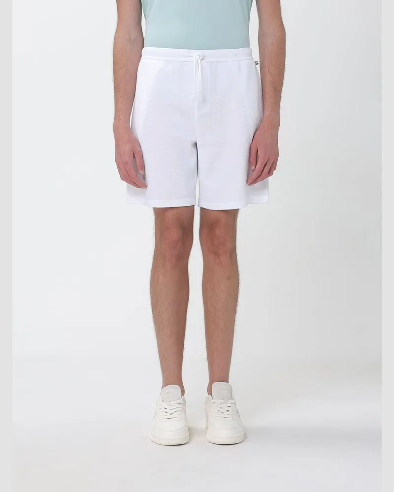 HUGO BOSS Jogging-Shorts aus Baumwolle mit elastischem Bund und Kordelzug Weiß