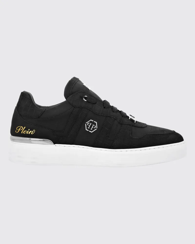 Philipp Plein Sneakers aus Krokoprägung Leder Schwarz