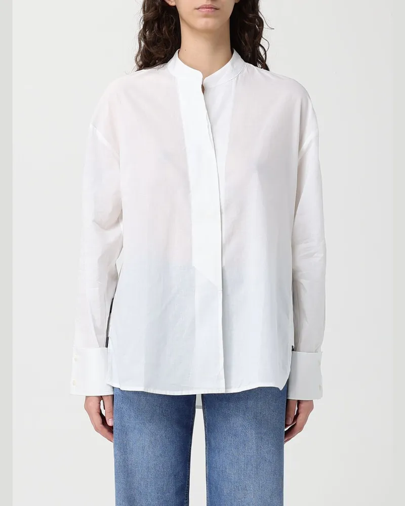 Blauer Hemdbluse damen Weiß