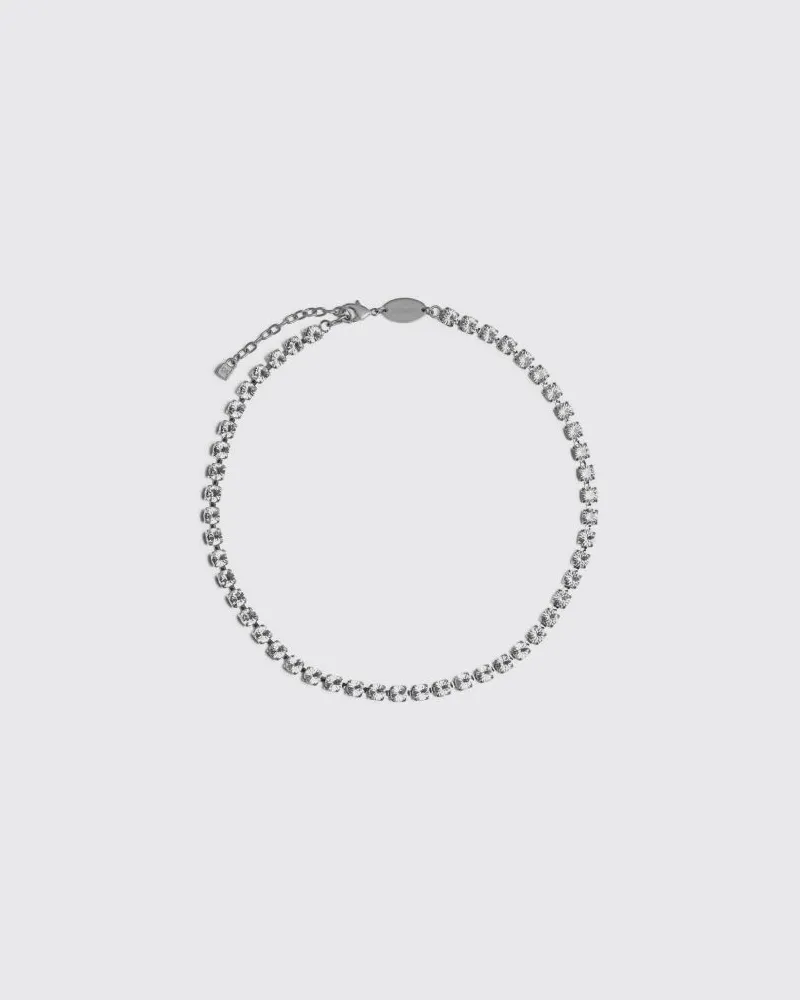 Dsquared2 D2 Choker-Halskette aus silberfarbenem Metall mit gefassten Strasssteinen Silber