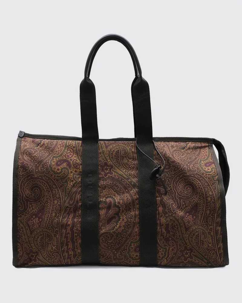 Etro Arnica Reisetasche aus Nylon mit Paisley-Print und Pegaso-Logo Braun