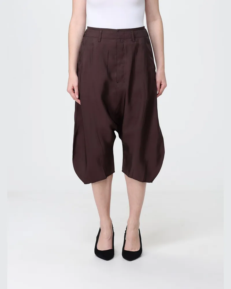 Christophe Lemaire Knielange Shorts mit hoher Taille aus Viskosemischung Braun