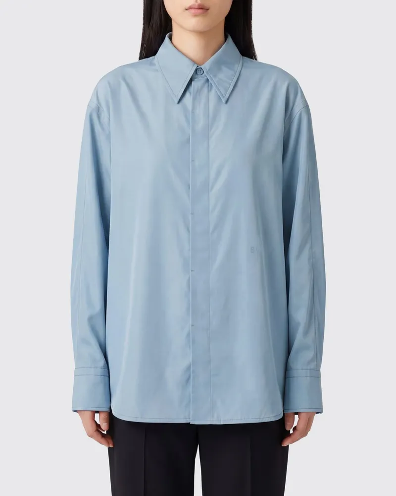 Bottega Veneta Freizeit-Hemd aus Viskose-Seiden-Mischung Blau