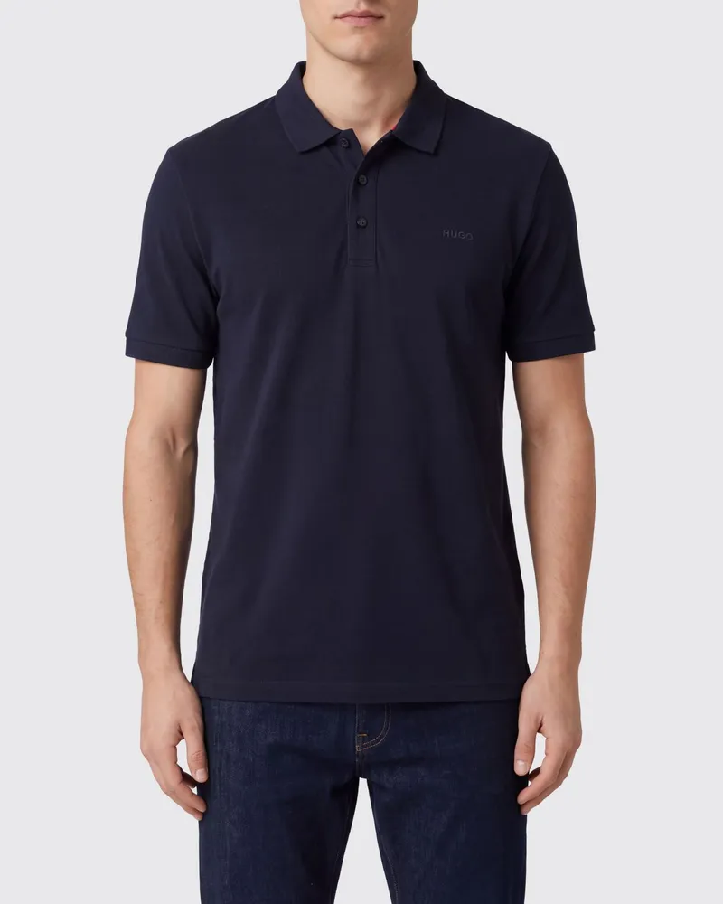 HUGO BOSS Baumwoll-Poloshirt mit Ton-in-Ton-Logo Blau