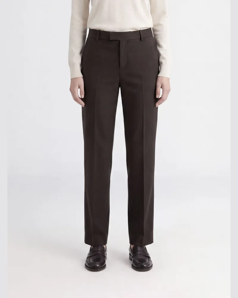 PT TORINO Maßgeschneiderte High-Waist Skinny-Hose aus Schurwolle Braun