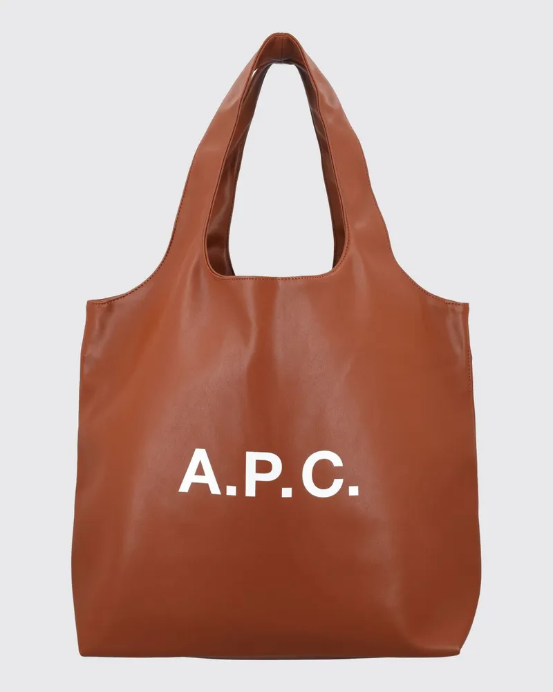 A.P.C. Große Ninon Tote-Bag aus recycelten Materialien mit gedrucktem Logo Leder