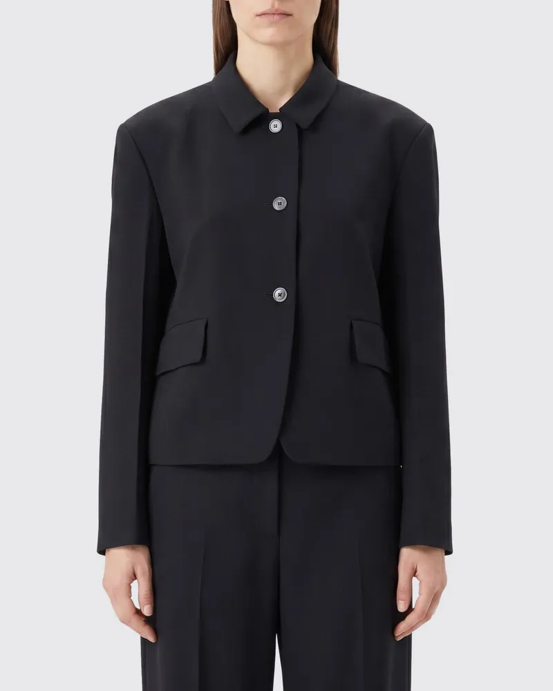 Jil Sander Kurzer einreihiger Blazer aus reiner Schurwolle Schwarz