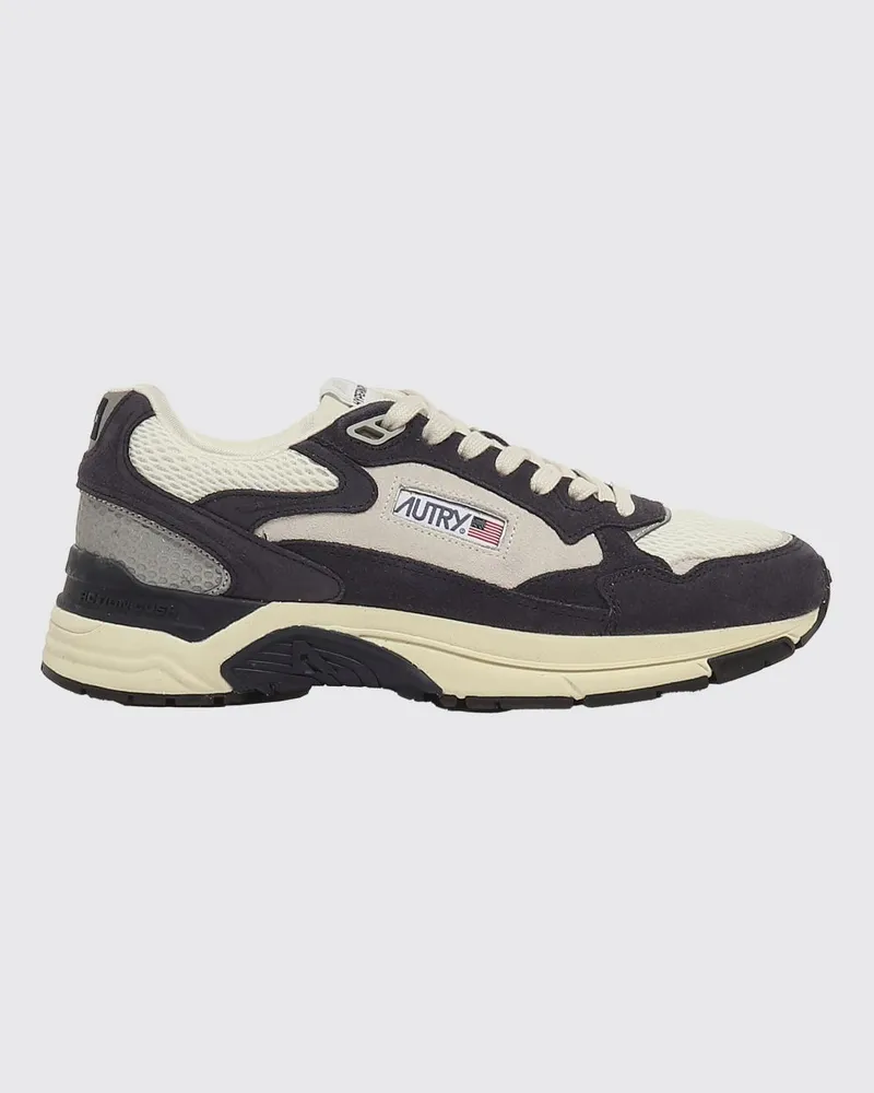 AUTRY Hyperway zweifarbige Low-Top-Sneaker aus Leder und Mesh Blau