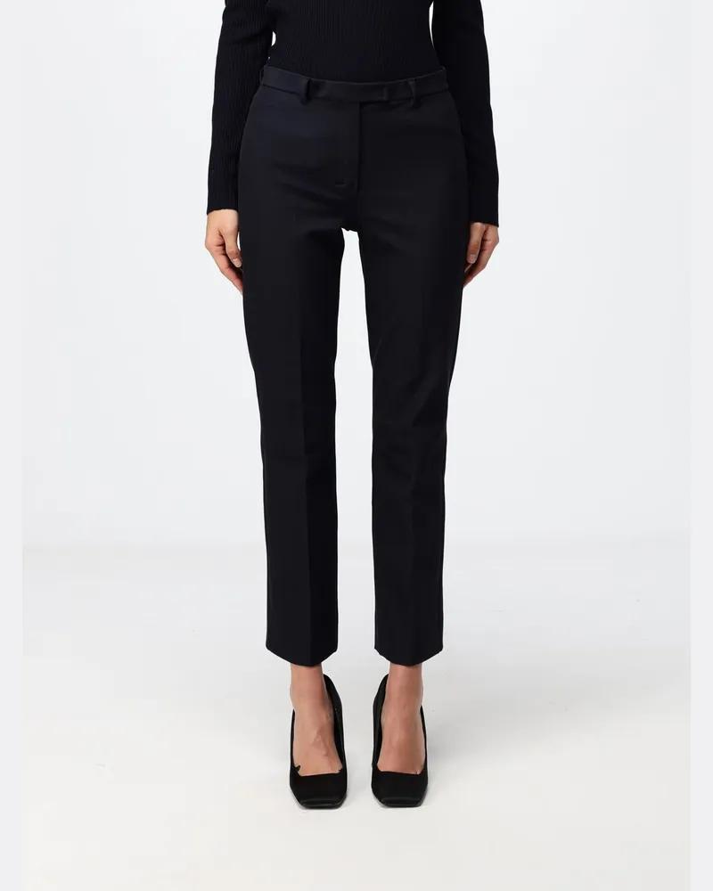 Max Mara Skinny-Hose aus Stretch-Baumwollmischung mit mittlerer Leibhöhe Blau