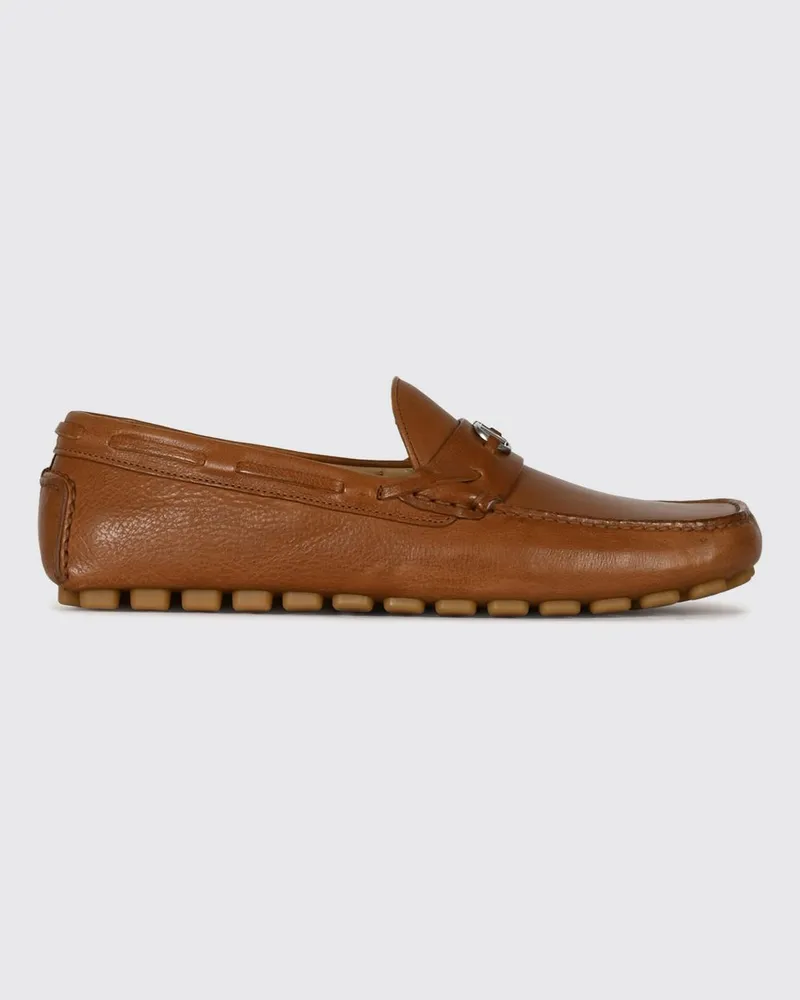 Valentino Garavani Driver-Loafer aus Kalbsleder mit VLogo Signature Tabak