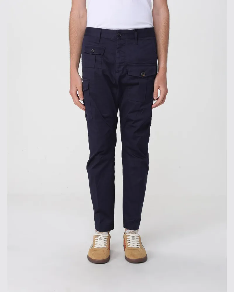Dsquared2 Stretch-Baumwoll-Cargohose Blau