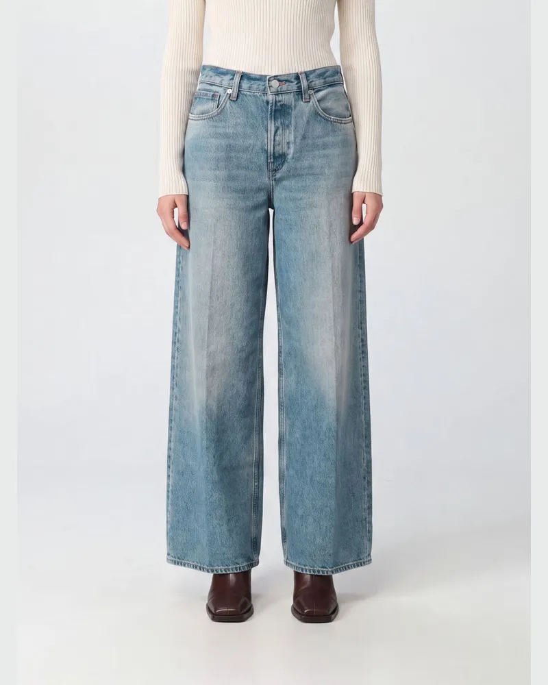 Haikure Bethany Wide-Leg Jeans mit mittlerer Leibhöhe aus Baumwolldenim Himmelblau