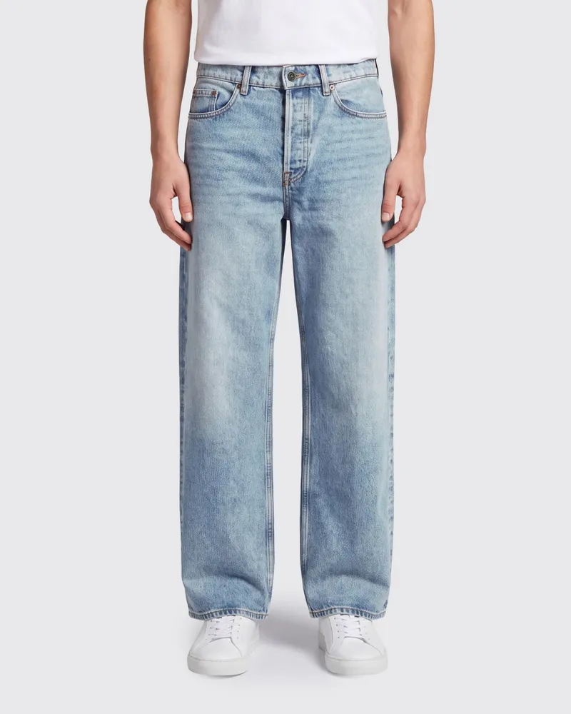 Golden Goose Parker Jeans mit weitem Bein und mittlerer Taille aus Baumwolldenim Blau