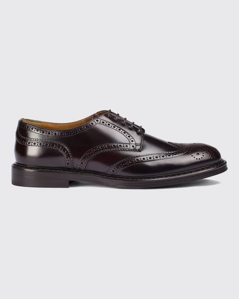 Doucal´s Zeremonielle Brogue-Derby-Schuhe aus gebürstetem Kalbsleder Weinrot