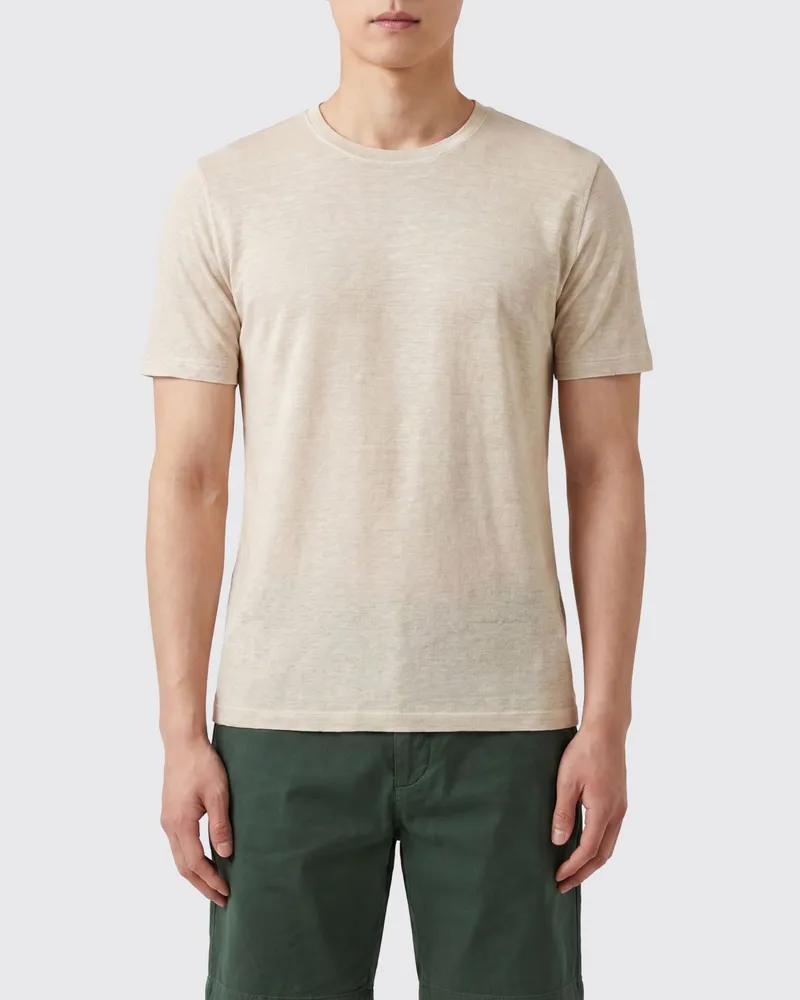 120% Lino T-shirt herren Cream