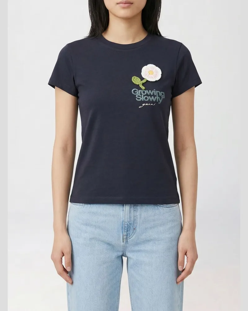 Ganni T-shirt damen Charcoal