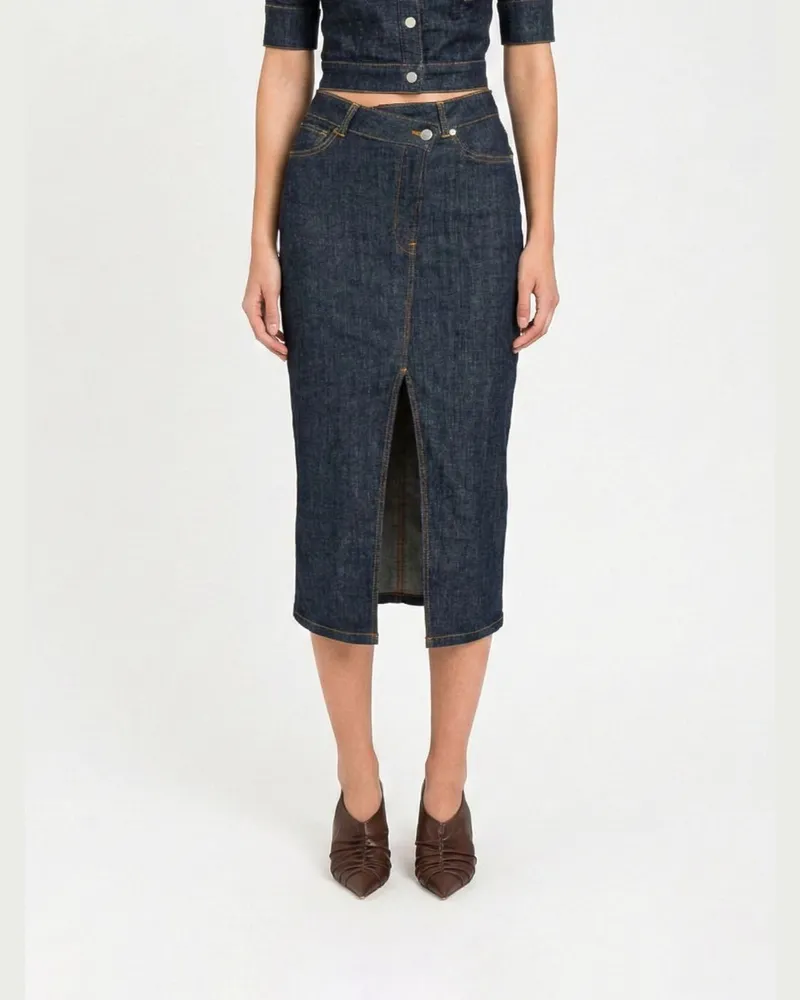 Twin-Set Midi-Rock aus Stretch-Denim Denim