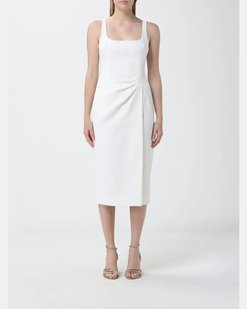 Blumarine Crêpe-Midikleid Weiß