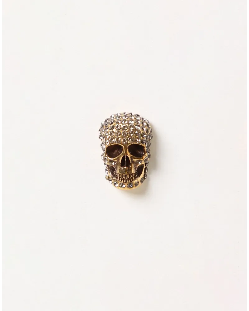 Alexander McQueen Skull Ohrringe mit Strass Pavé Grau