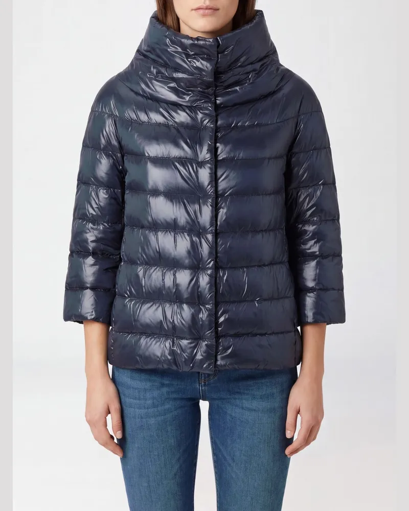 Herno Wasserabweisende gesteppte Daunenjacke mit hohem Kragen Blau
