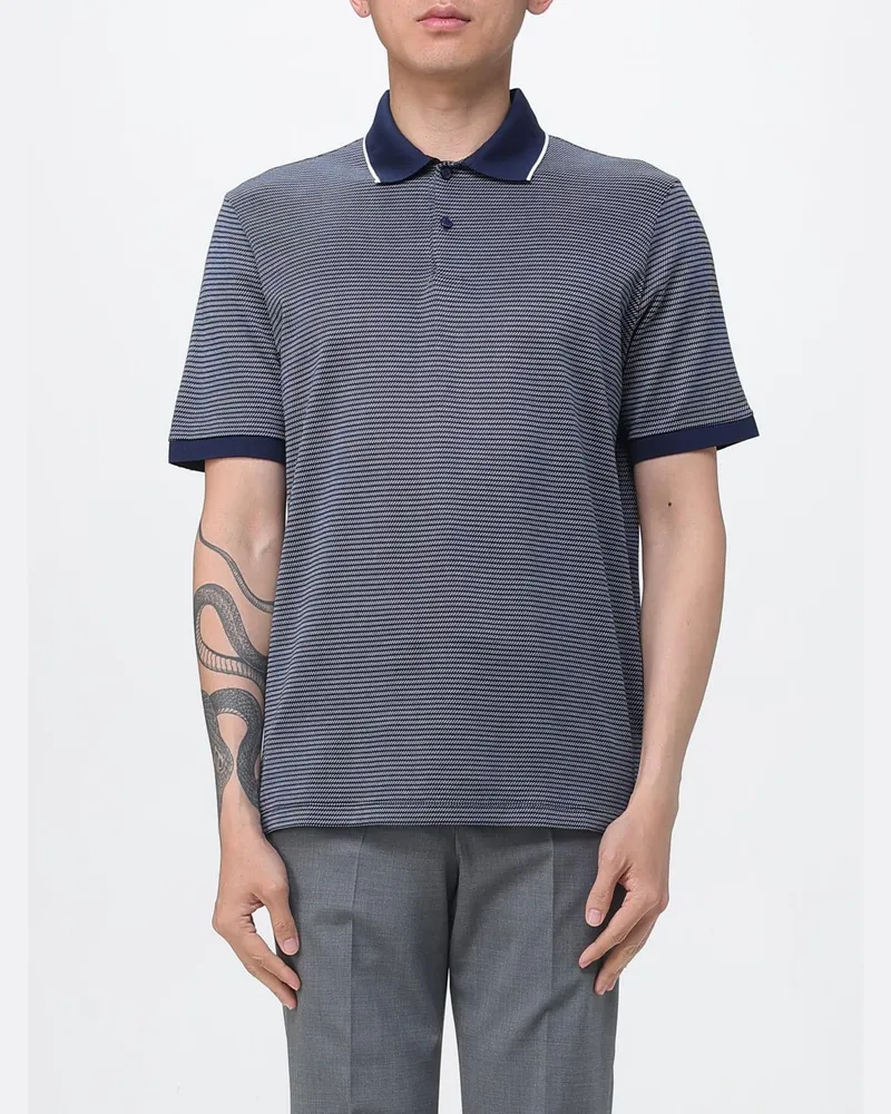 Paul & Shark PAUL  SHARK Gestreiftes Kurzarm-Polohemd Paul & Shark aus Baumwolle mit Kontrastpaspeln Blau