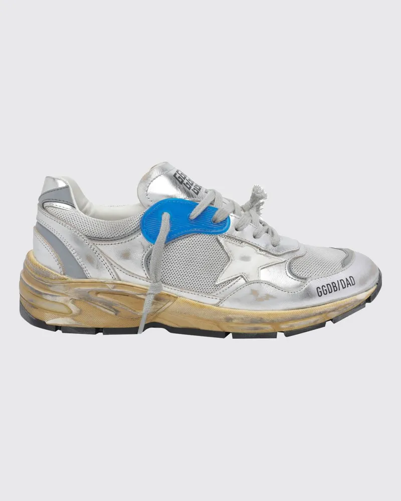 Golden Goose Dad-Star Sneaker aus Leder und Mesh mit Used-Effekt Grau